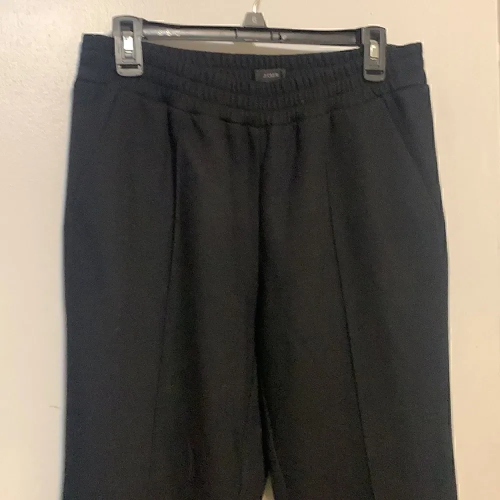 J. Crew EUC black elastic waist thick pants Size 6